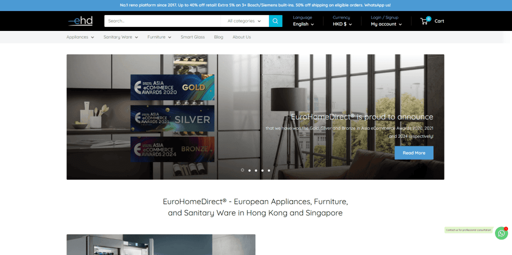 Euro Home Direct website preview