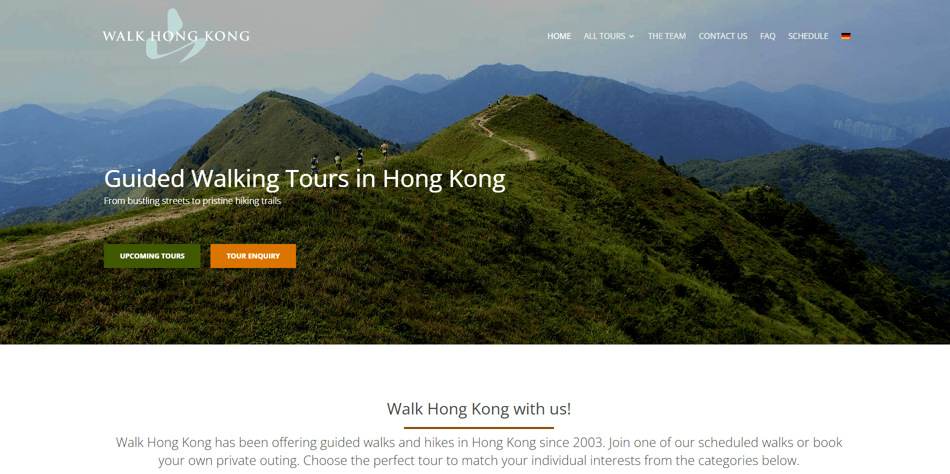 Walk Hong Kong website homepage